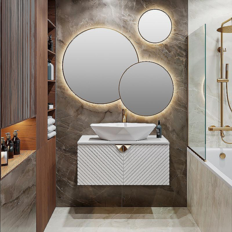 Тумба под раковину Runo Андорра 85 00-00002019 подвесная Белая, купить, цена, заказать, магазин, доставка, скидка, промокод, купить, цена, заказать, магазин, доставка, скидка, промокод