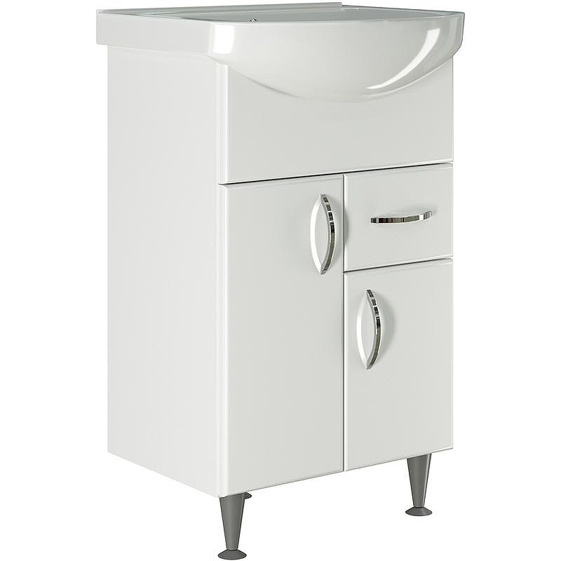 Тумба под раковину Mixline Комфорт 52 525505 Белая, купить, цена, заказать, магазин, доставка, скидка, промокод, купить, цена, заказать, магазин, доставка, скидка, промокод