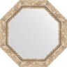 Зеркало Evoform Octagon 53х53 BY 3757 в багетной раме - Прованс с плетением 70, купить, цена, заказать, магазин, доставка, скидка, промокод, купить, цена, заказать, магазин, доставка, скидка, промокод