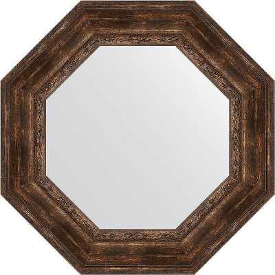 Зеркало Evoform Octagon 73х73 BY 3863 в багетной раме - Состаренное дерево с орнаментом 120
