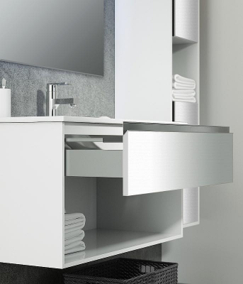 Тумба с раковиной SanVit Контур 60 kkont060 в цвете Ral подвесная Черный глянец