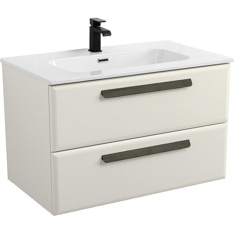 Тумба под раковину Cezares Eco-Cer-N 80 ECO-CER-N-800-2C-SO-AS-P подвесная Альпака брашированная без ручек, купить, цена, заказать, магазин, доставка, скидка, промокод, купить, цена, заказать, магазин, доставка, скидка, промокод