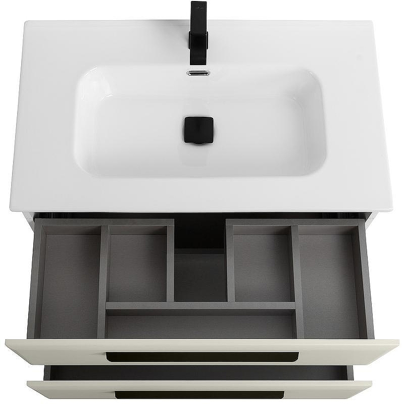 Тумба под раковину Cezares Eco-Cer-N 80 ECO-CER-N-800-2C-SO-AS-P подвесная Альпака брашированная без ручек, купить, цена, заказать, магазин, доставка, скидка, промокод, купить, цена, заказать, магазин, доставка, скидка, промокод