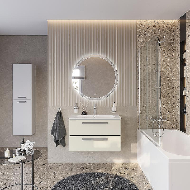 Тумба под раковину Cezares Eco-Cer-N 80 ECO-CER-N-800-2C-SO-AS-P подвесная Альпака брашированная без ручек, купить, цена, заказать, магазин, доставка, скидка, промокод, купить, цена, заказать, магазин, доставка, скидка, промокод