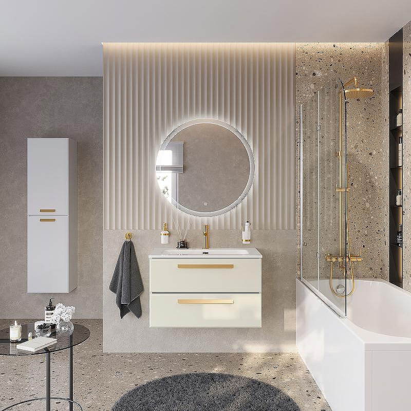 Тумба под раковину Cezares Eco-Cer-N 80 ECO-CER-N-800-2C-SO-AS-P подвесная Альпака брашированная без ручек, купить, цена, заказать, магазин, доставка, скидка, промокод, купить, цена, заказать, магазин, доставка, скидка, промокод