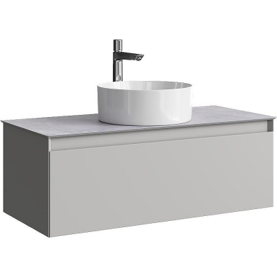 Тумба под раковину Aqwella Geometria 100 GE01101ST подвесная Серый туман