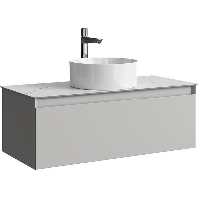 Тумба под раковину Aqwella Geometria 100 GE01101ST подвесная Серый туман