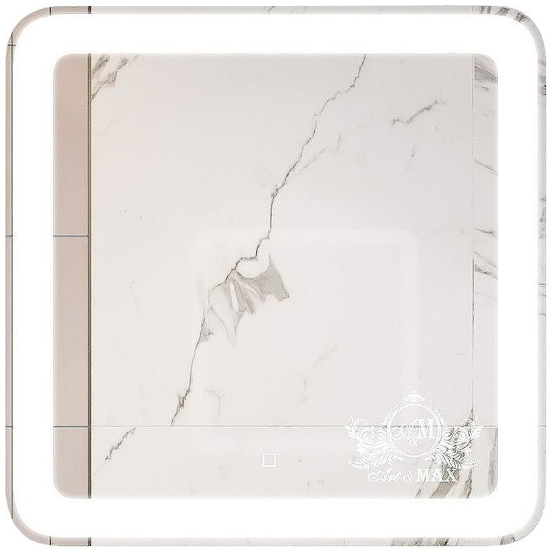 Зеркало Art&Max Latina AM-Lat-800-800-DS-F с подсветкой с сенсорным выключателем, купить, цена, заказать, магазин, доставка, скидка, промокод, купить, цена, заказать, магазин, доставка, скидка, промокод