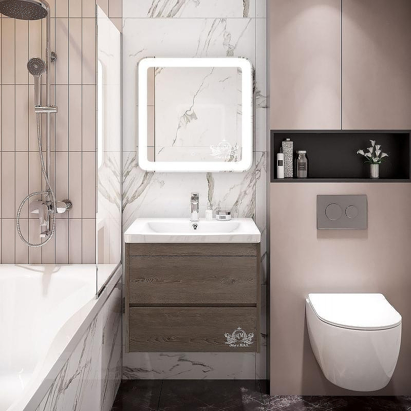 Зеркало Art&Max Latina AM-Lat-800-800-DS-F с подсветкой с сенсорным выключателем, купить, цена, заказать, магазин, доставка, скидка, промокод, купить, цена, заказать, магазин, доставка, скидка, промокод