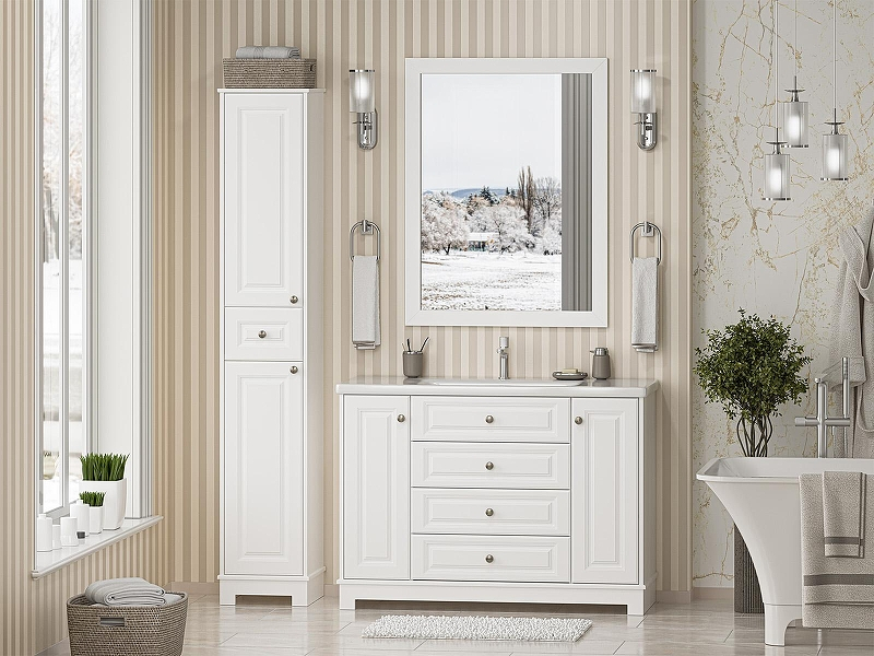 Шкаф пенал Misty Ларго 35 L Лар-05035-0101Л Белый матовый, купить, цена, заказать, магазин, доставка, скидка, промокод, купить, цена, заказать, магазин, доставка, скидка, промокод