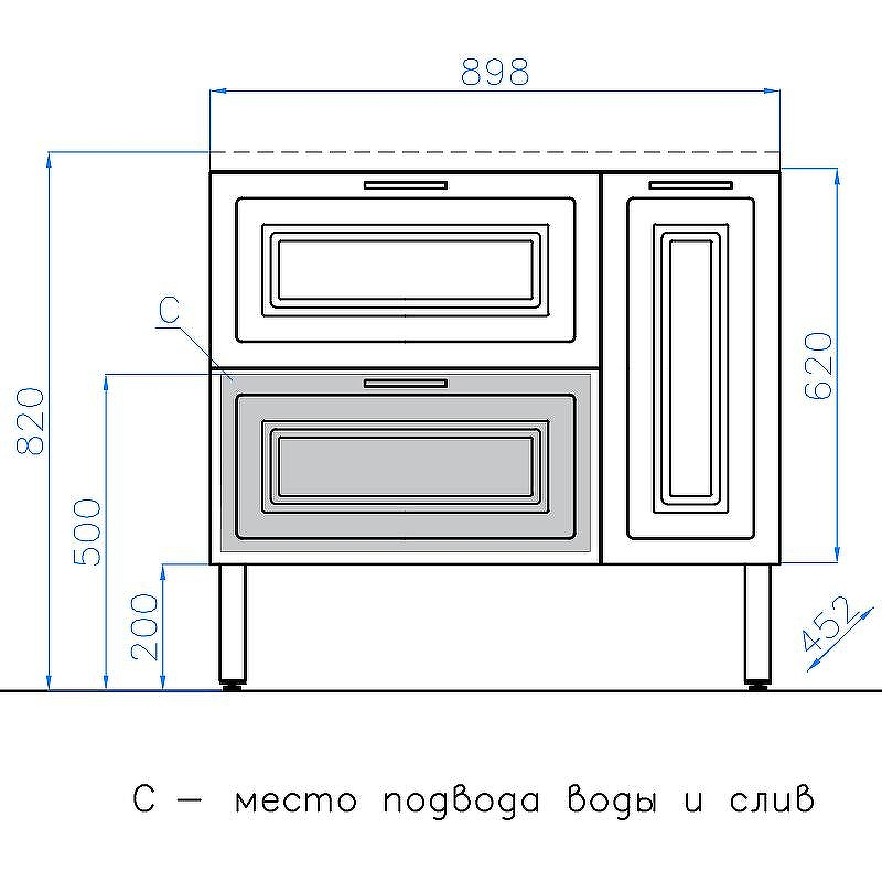 Тумба под раковину Style Line Альба 90 L Люкс Plus ЛС-000010052 Белая, купить, цена, заказать, магазин, доставка, скидка, промокод, купить, цена, заказать, магазин, доставка, скидка, промокод