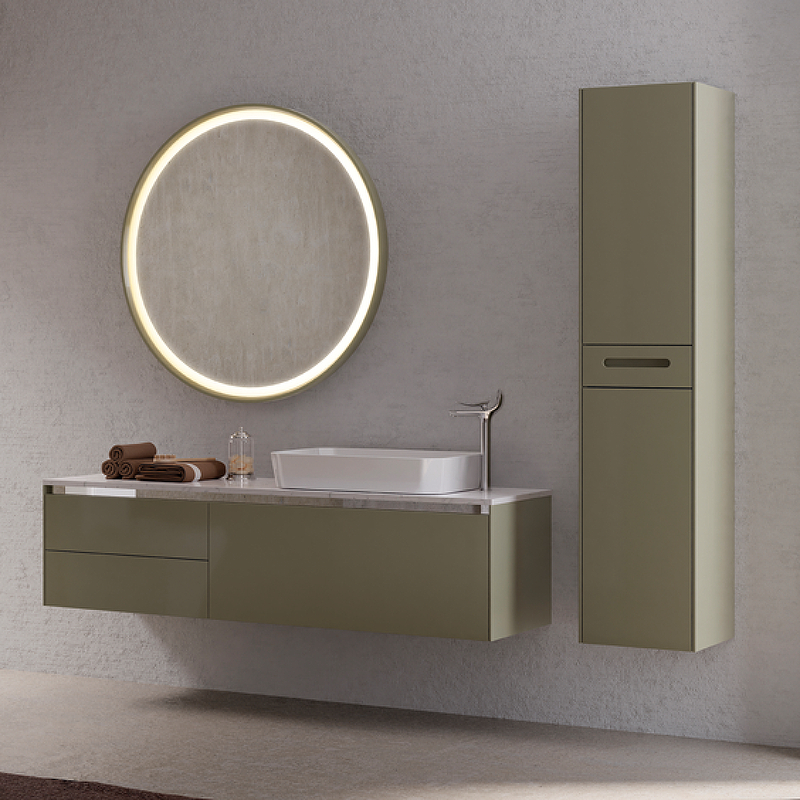 Тумба с раковиной Creavit Flat 160 FA0160.01.PL+FA160.00+LP060 подвесная цвет Бежевый, купить, цена, заказать, магазин, доставка, скидка, промокод, купить, цена, заказать, магазин, доставка, скидка, промокод