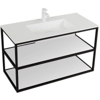 Консоль под раковину Cezares Cadro 100 CADRO-100/46/58-2C-SO-MET-ST Черная матовая, купить, цена, заказать, магазин, доставка, скидка, промокод, купить, цена, заказать, магазин, доставка, скидка, промокод