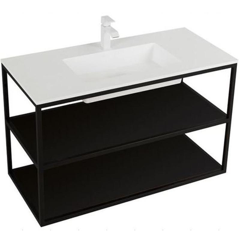 Консоль под раковину Cezares Cadro 100 CADRO-100/46/58-2C-SO-MET-ST Черная матовая, купить, цена, заказать, магазин, доставка, скидка, промокод, купить, цена, заказать, магазин, доставка, скидка, промокод