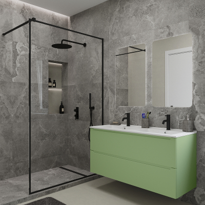 Тумба под раковину ЗОВ Дион 120 D120F подвесная цвет Фисташковый