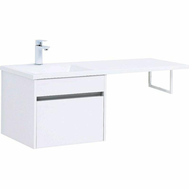 Тумба с раковиной Aquanet Токио 110 L 239208 подвесная Белая, купить, цена, заказать, магазин, доставка, скидка, промокод, купить, цена, заказать, магазин, доставка, скидка, промокод