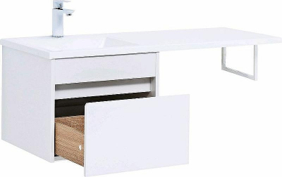 Тумба с раковиной Aquanet Токио 110 L 239208 подвесная Белая