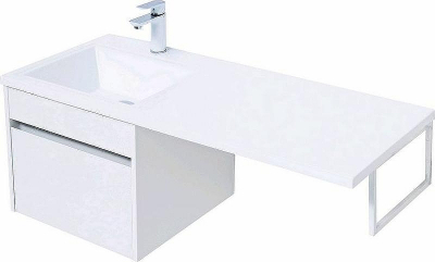 Тумба с раковиной Aquanet Токио 110 L 239208 подвесная Белая