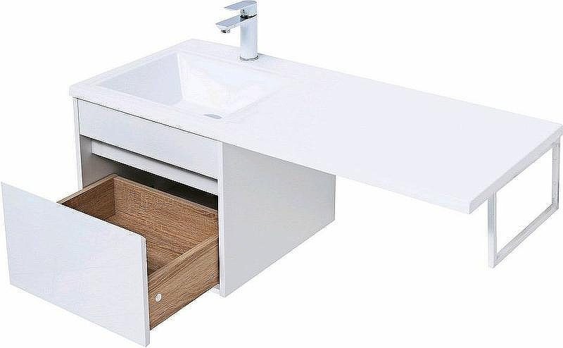 Тумба с раковиной Aquanet Токио 110 L 239208 подвесная Белая, купить, цена, заказать, магазин, доставка, скидка, промокод, купить, цена, заказать, магазин, доставка, скидка, промокод