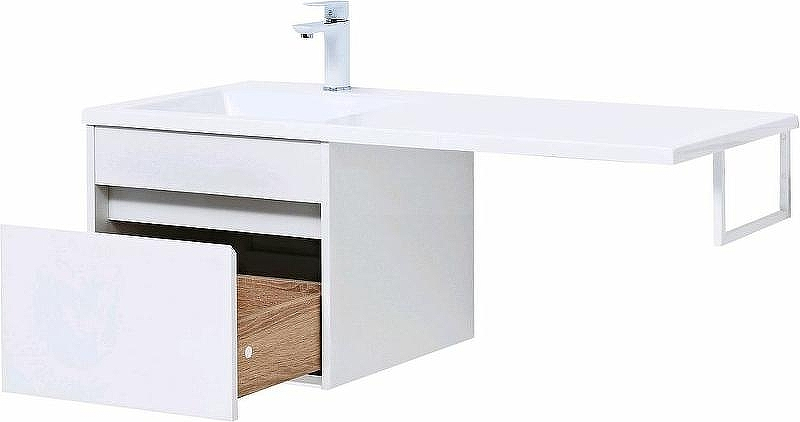 Тумба с раковиной Aquanet Токио 110 L 239208 подвесная Белая, купить, цена, заказать, магазин, доставка, скидка, промокод, купить, цена, заказать, магазин, доставка, скидка, промокод