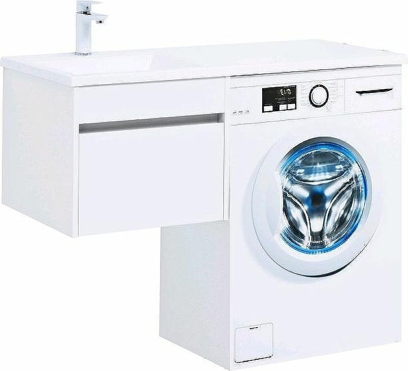 Тумба с раковиной Aquanet Токио 110 L 239208 подвесная Белая, купить, цена, заказать, магазин, доставка, скидка, промокод, купить, цена, заказать, магазин, доставка, скидка, промокод