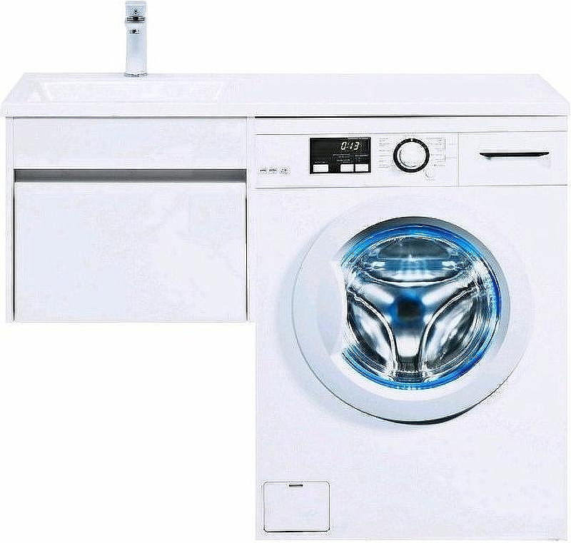 Тумба с раковиной Aquanet Токио 110 L 239208 подвесная Белая, купить, цена, заказать, магазин, доставка, скидка, промокод, купить, цена, заказать, магазин, доставка, скидка, промокод