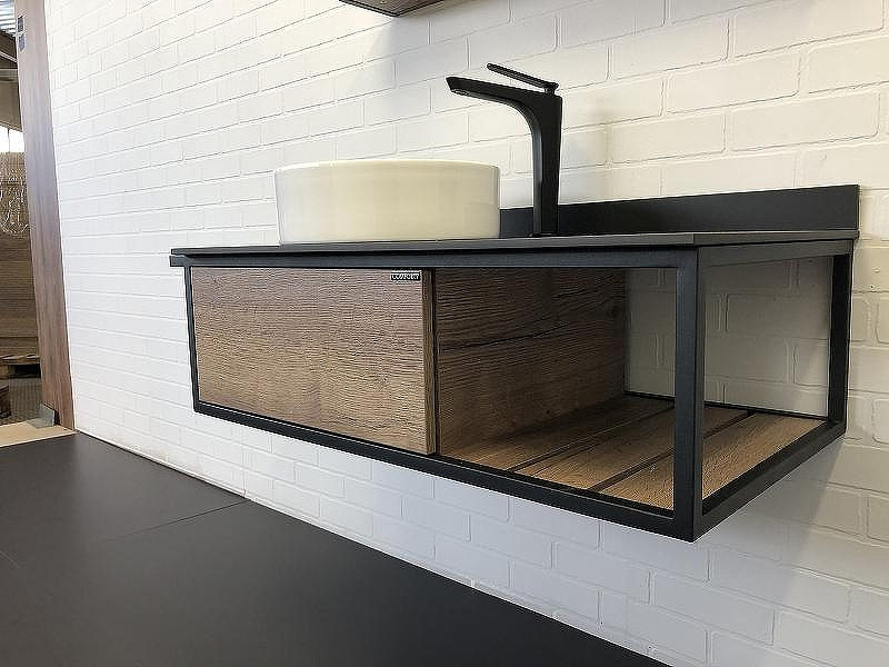 Тумба с раковиной Comforty Лиссабон 95 00-00006269 подвесная Дуб темный, купить, цена, заказать, магазин, доставка, скидка, промокод, купить, цена, заказать, магазин, доставка, скидка, промокод