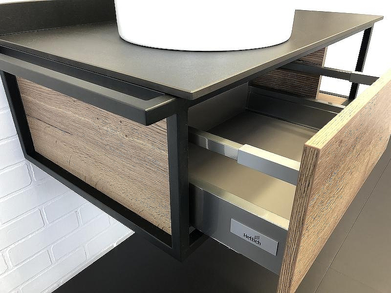 Тумба с раковиной Comforty Лиссабон 95 00-00006269 подвесная Дуб темный, купить, цена, заказать, магазин, доставка, скидка, промокод, купить, цена, заказать, магазин, доставка, скидка, промокод