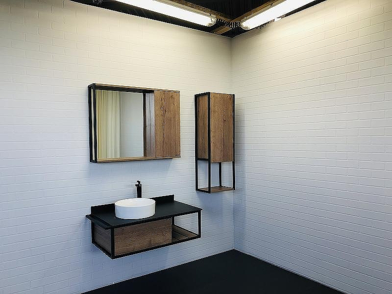 Тумба с раковиной Comforty Лиссабон 95 00-00006269 подвесная Дуб темный, купить, цена, заказать, магазин, доставка, скидка, промокод, купить, цена, заказать, магазин, доставка, скидка, промокод