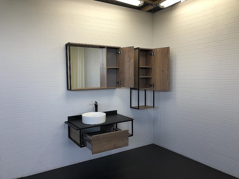 Тумба с раковиной Comforty Лиссабон 95 00-00006269 подвесная Дуб темный, купить, цена, заказать, магазин, доставка, скидка, промокод, купить, цена, заказать, магазин, доставка, скидка, промокод