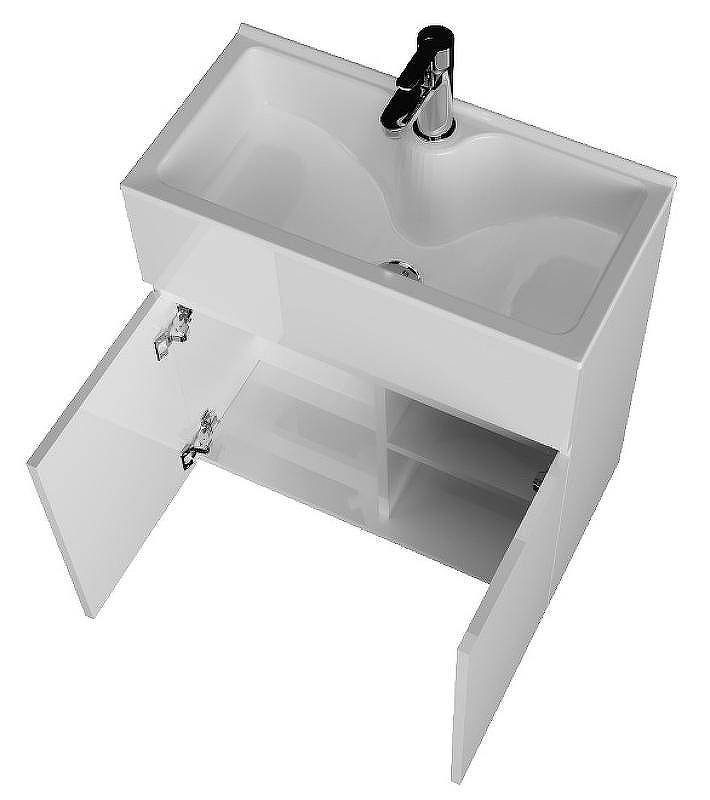 Тумба с раковиной 1MarKa Mira 60Н У83301 Белый глянец, купить, цена, заказать, магазин, доставка, скидка, промокод, купить, цена, заказать, магазин, доставка, скидка, промокод