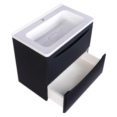Тумба под раковину Style Line Бергамо 60 СС-00002318 подвесная Черная антискрейч