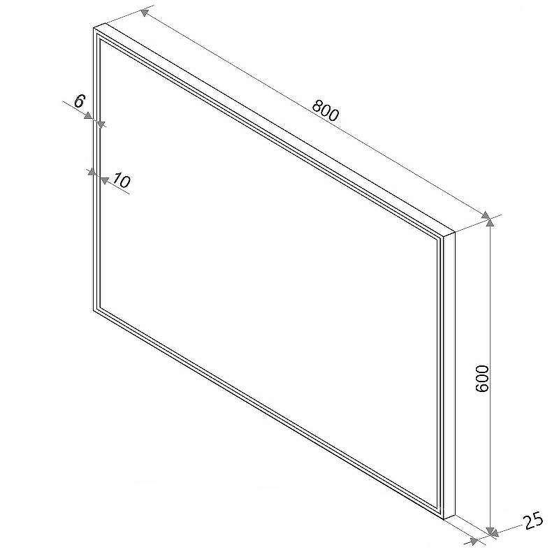 Зеркало Sintesi Armadio 80 SIN-SPEC-ARMADIO-CROMO-80 с подсветкой Хром матовый с сенсорным выключателем, купить, цена, заказать, магазин, доставка, скидка, промокод, купить, цена, заказать, магазин, доставка, скидка, промокод