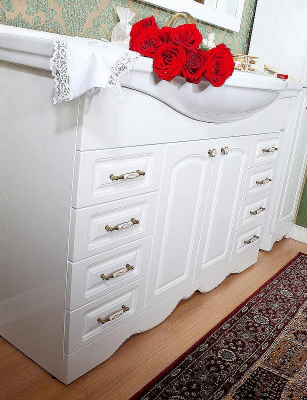 Тумба под раковину Бриклаер Анна 120 4627125411458 Белая глянцевая