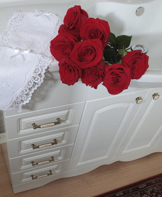 Тумба под раковину Бриклаер Анна 120 4627125411458 Белая глянцевая