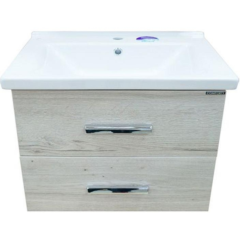 Тумба с раковиной Comforty Парма 80 00004143491 подвесная Дуб дымчатый, купить, цена, заказать, магазин, доставка, скидка, промокод, купить, цена, заказать, магазин, доставка, скидка, промокод