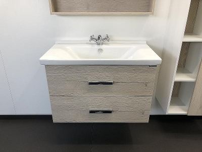 Тумба с раковиной Comforty Парма 80 00004143491 подвесная Дуб дымчатый