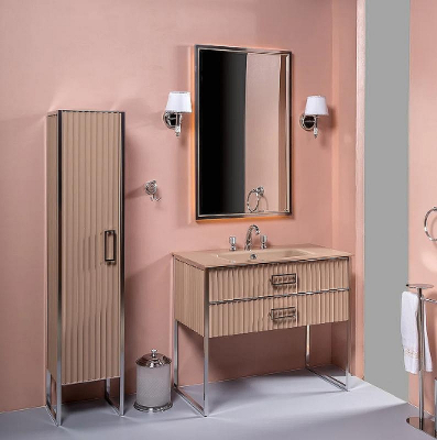 Зеркало Boheme Armadi Art Monaco 70 566-CPCR с подсветкой Капучино глянец Хром