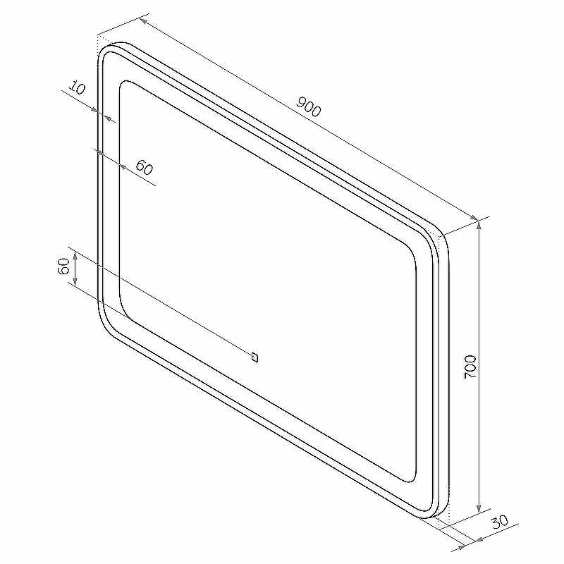 Зеркало Континент Velvette 900x700 ЗЛП1199 с подсветкой с сенсорным выключателем, купить, цена, заказать, магазин, доставка, скидка, промокод, купить, цена, заказать, магазин, доставка, скидка, промокод