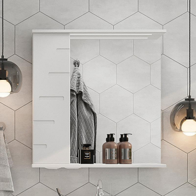 Зеркало со шкафом Volna Joli 70 L zsJOLI70.L-01 с подсветкой Белое