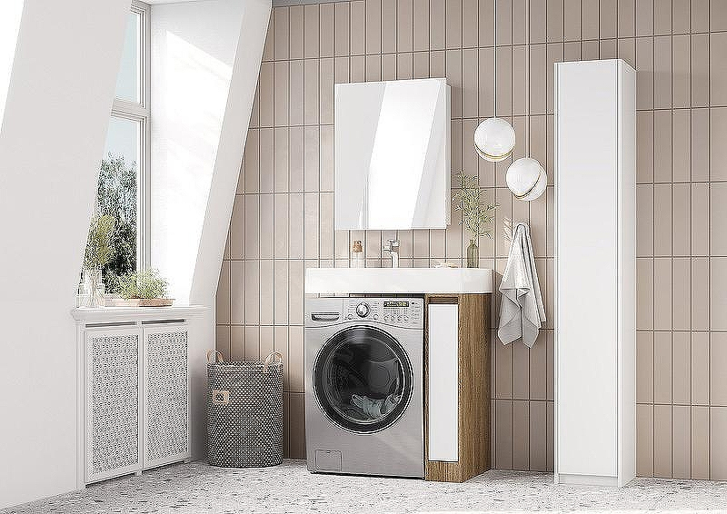 Зеркальный шкаф Aquaton Лондри 60 1A278502LH010 Белый глянцевый, купить, цена, заказать, магазин, доставка, скидка, промокод, купить, цена, заказать, магазин, доставка, скидка, промокод