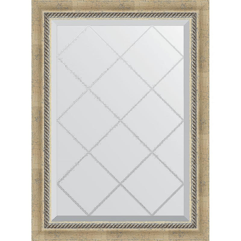 Зеркало Evoform Exclusive-G 86х63 BY 4089 с гравировкой в багетной раме - Состаренное серебро с плетением 70, купить, цена, заказать, магазин, доставка, скидка, промокод, купить, цена, заказать, магазин, доставка, скидка, промокод