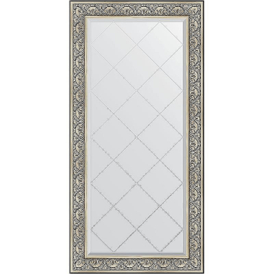 Зеркало Evoform Exclusive-G 162х80 BY 4295 с гравировкой в багетной раме - Барокко серебро 106