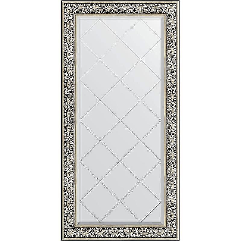 Зеркало Evoform Exclusive-G 162х80 BY 4295 с гравировкой в багетной раме - Барокко серебро 106, купить, цена, заказать, магазин, доставка, скидка, промокод, купить, цена, заказать, магазин, доставка, скидка, промокод