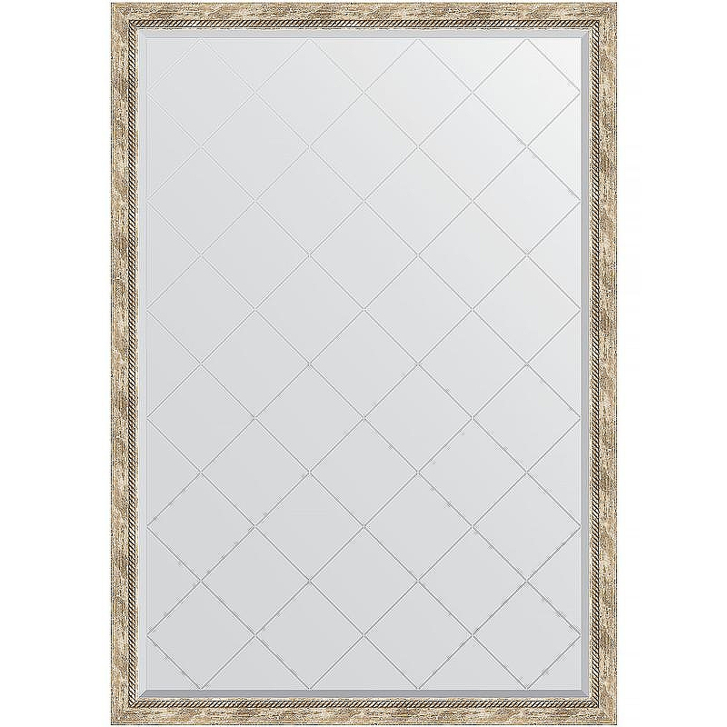 Зеркало Evoform Exclusive-G 183х128 BY 4478 с гравировкой в багетной раме - Прованс с плетением 70, купить, цена, заказать, магазин, доставка, скидка, промокод, купить, цена, заказать, магазин, доставка, скидка, промокод