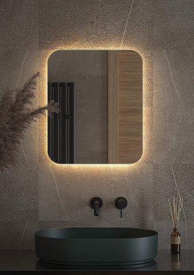 Зеркало Defesto Opti 50x60 DF 2813 с подсветкой 19W-3000К/Без выключателя/Теплый белый свет