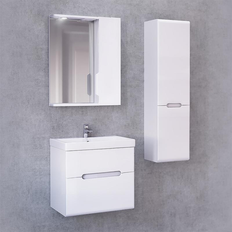 Зеркало со шкафом Jorno Moduo Slim 50 Mod.03.50/W с подсветкой Белый глянец, купить, цена, заказать, магазин, доставка, скидка, промокод, купить, цена, заказать, магазин, доставка, скидка, промокод