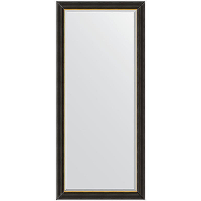 Зеркало Evoform Exclusive 164х74 BY 3931 с фацетом в багетной раме - Черное дерево с золотом 71
