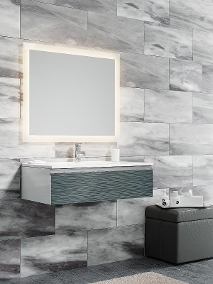 Тумба с раковиной SanVit Авеню-1 100 kavenu1100 с фактурой под дерево подвесная Зебрано