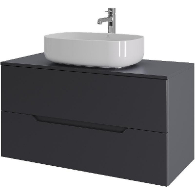 Тумба с раковиной Orange Line 100 Li-100TugMDF+B07-540W подвесная Графит матовый